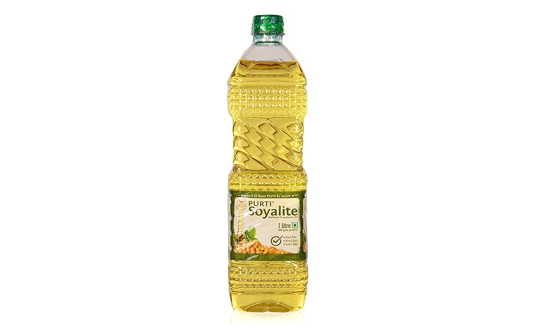Purti SoyaLite, Refined Soyabean Oil   Bottle  1 litre